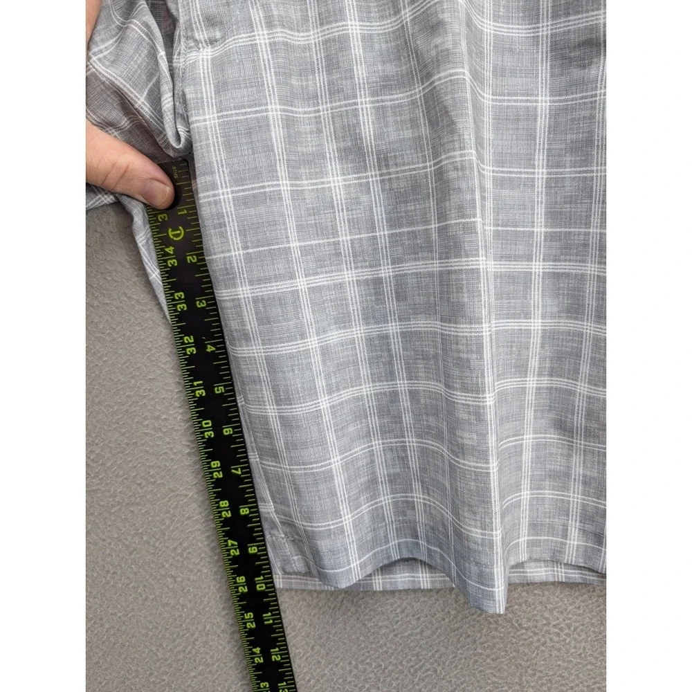 PGA TOUR Plaid Golf Shorts Mens 36 Gray Flat Front Performance Activewear Sports